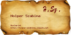 Holper Szabina névjegykártya